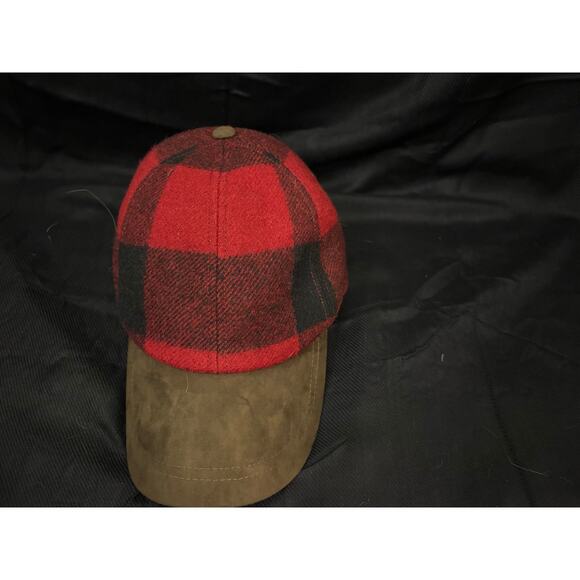 Moon Wool Cap Red Black Buffalo Plaid Country Outdoorsy Quality British Cloth - Picture 2 of 9
